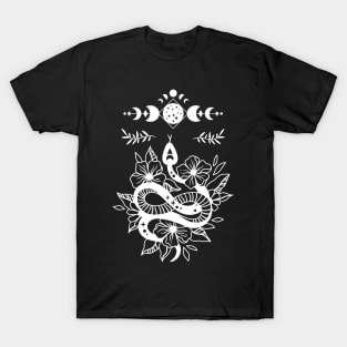 Aesthetic Halloween Snake Lover Moon Creepy Witchy T-Shirt